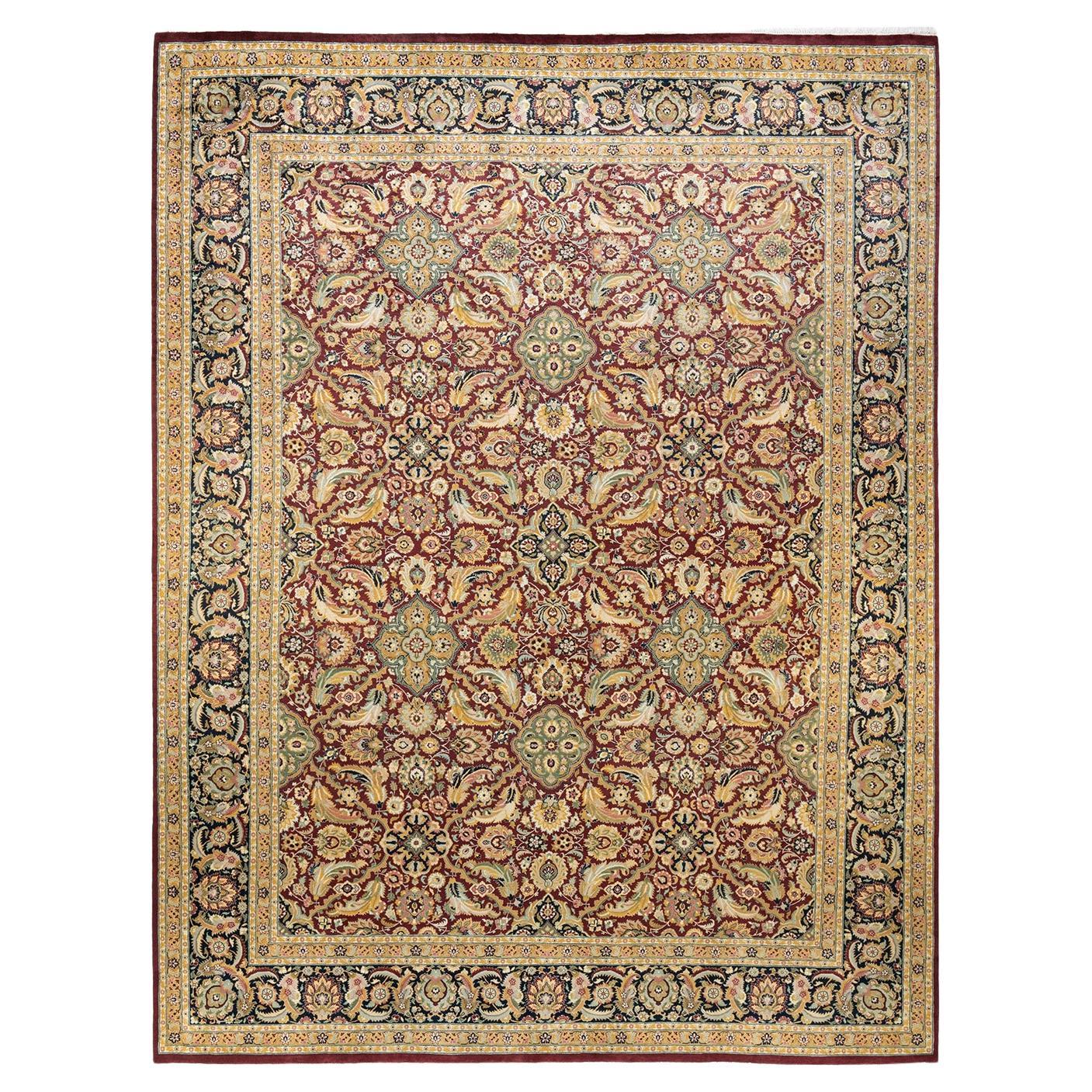 One-of-a-kind Hand Knotted Oriental Mogul Red Area Rug