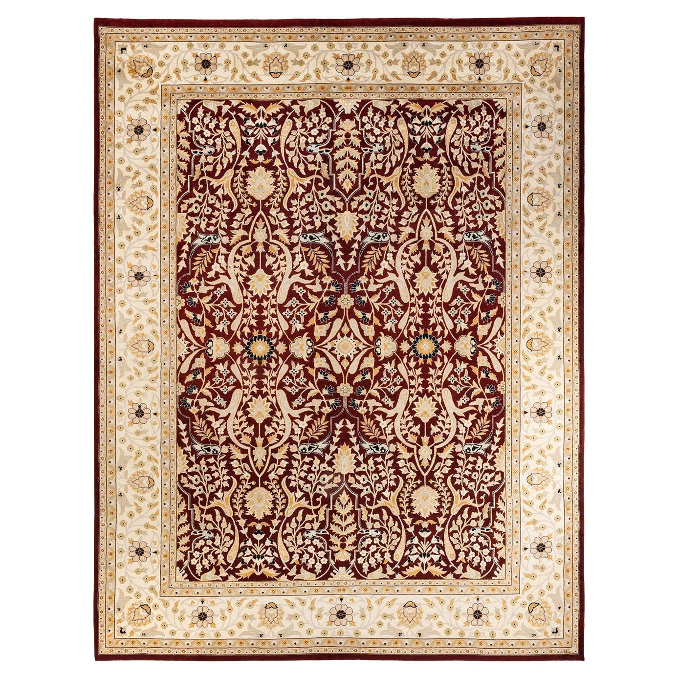 One-Of-A-Kind Hand Knotted Oriental Mogul Red Area Rug