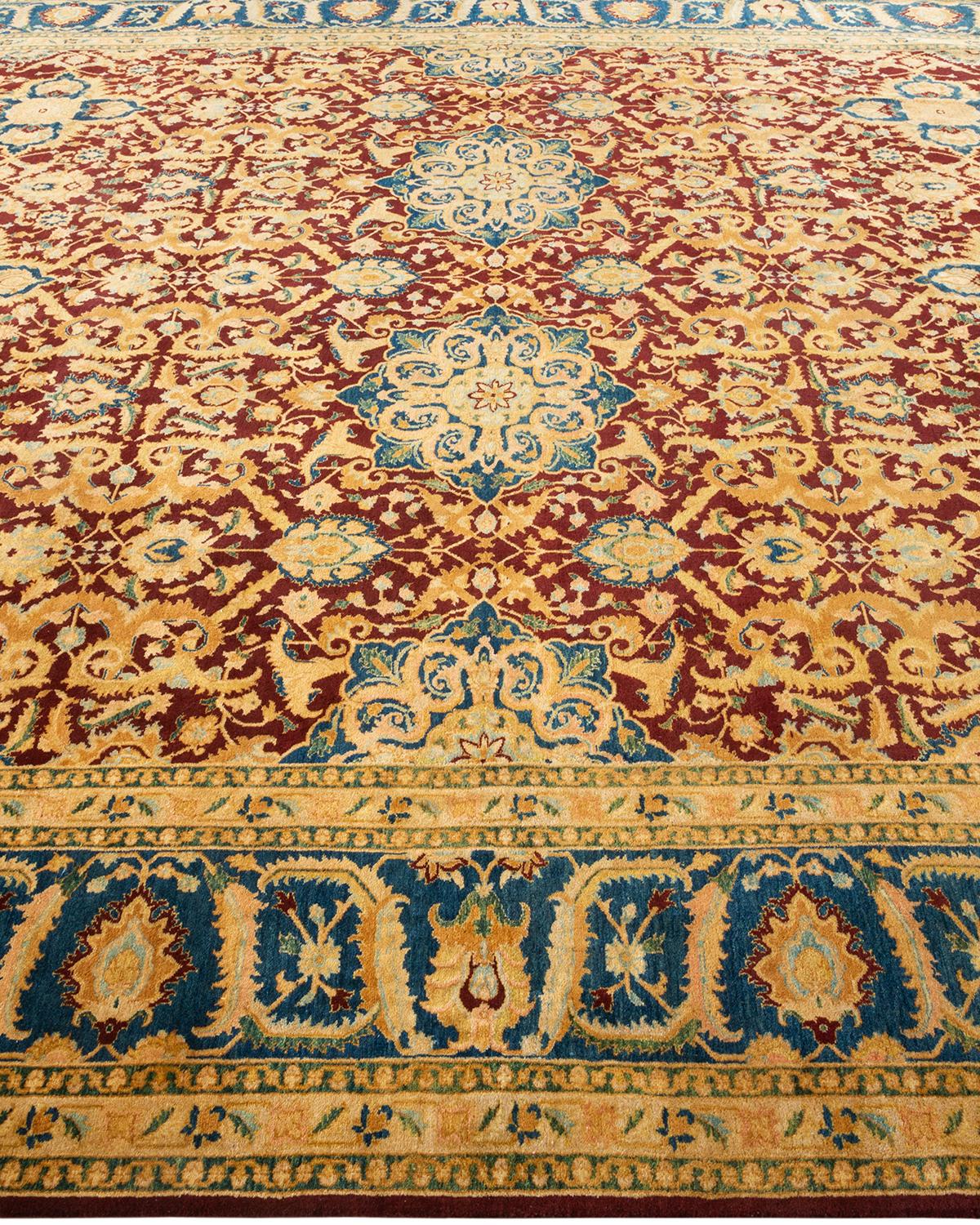 Tapis Oriental Mogul rouge noué à la main - Exemplaire unique Neuf - En vente à Norwalk, CT