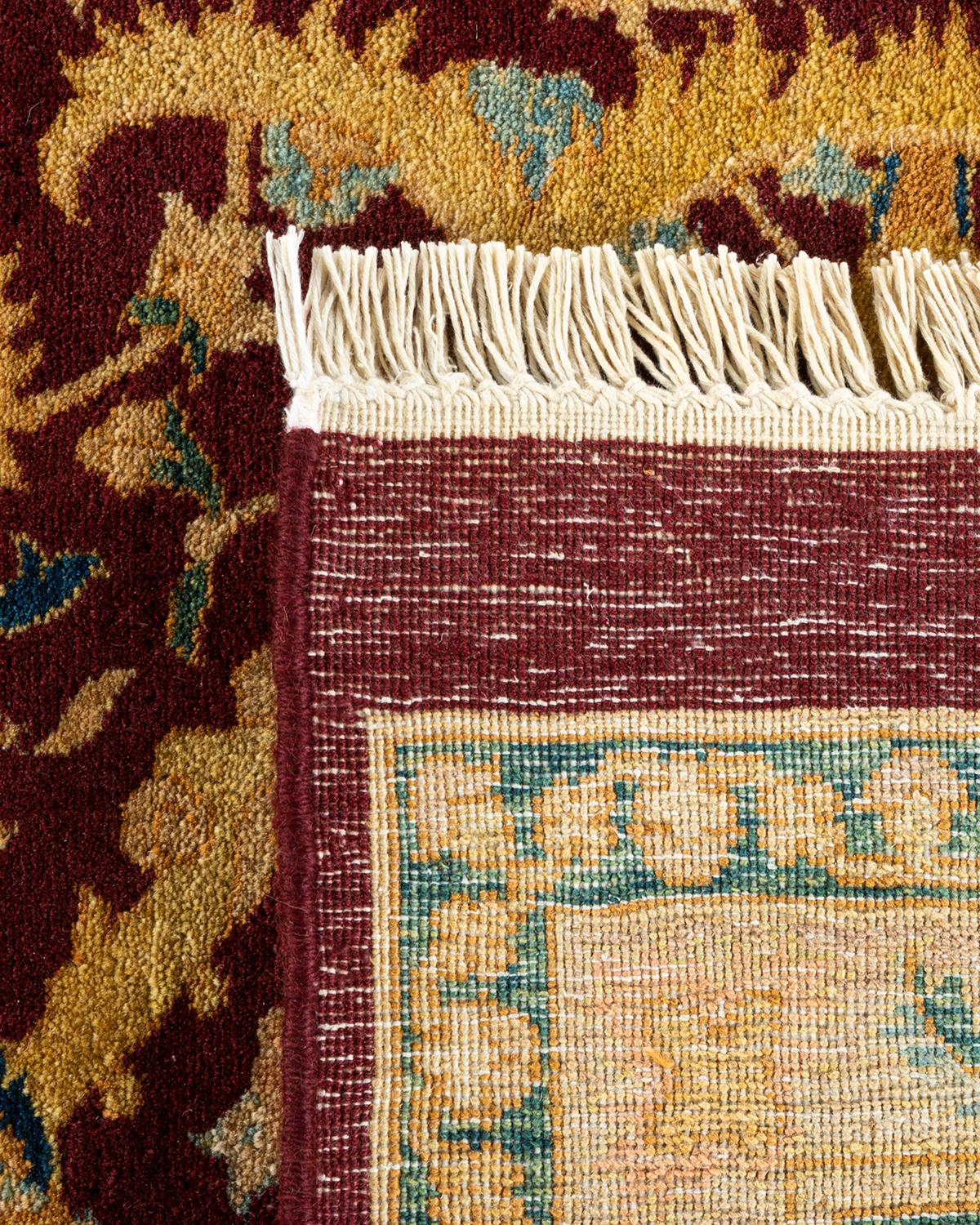 XXIe siècle et contemporain Tapis Oriental Mogul rouge noué à la main - Exemplaire unique en vente