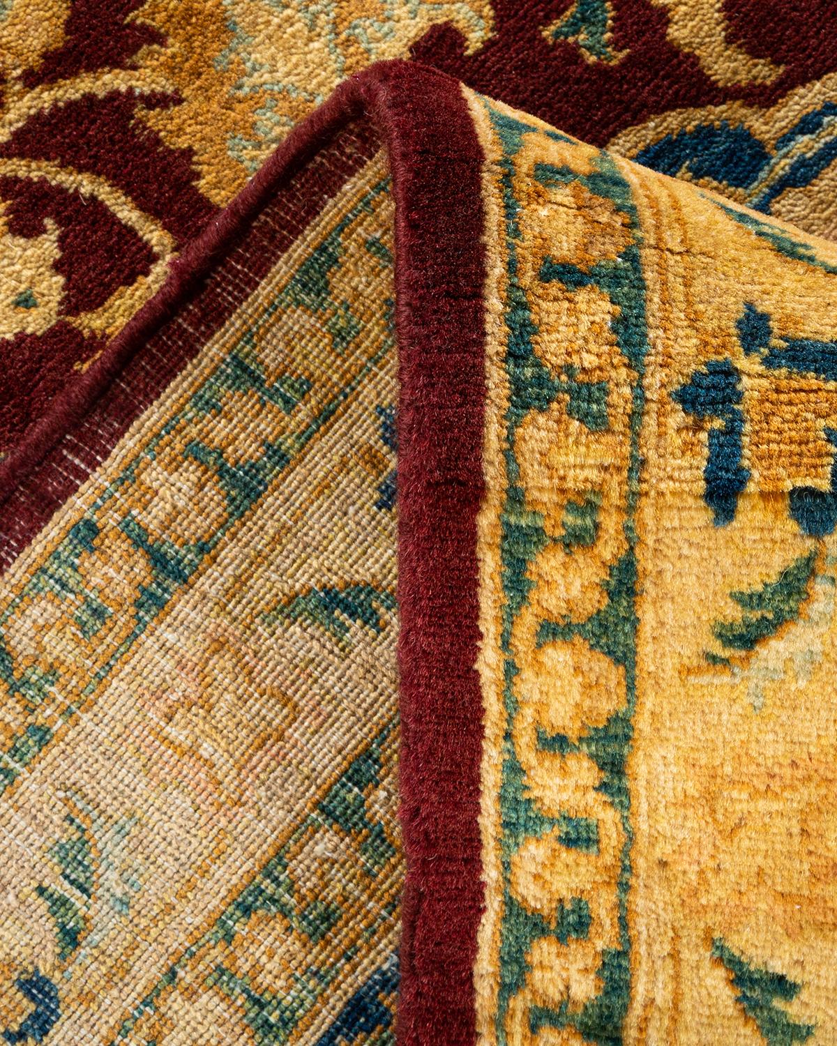 Laine Tapis Oriental Mogul rouge noué à la main - Exemplaire unique en vente