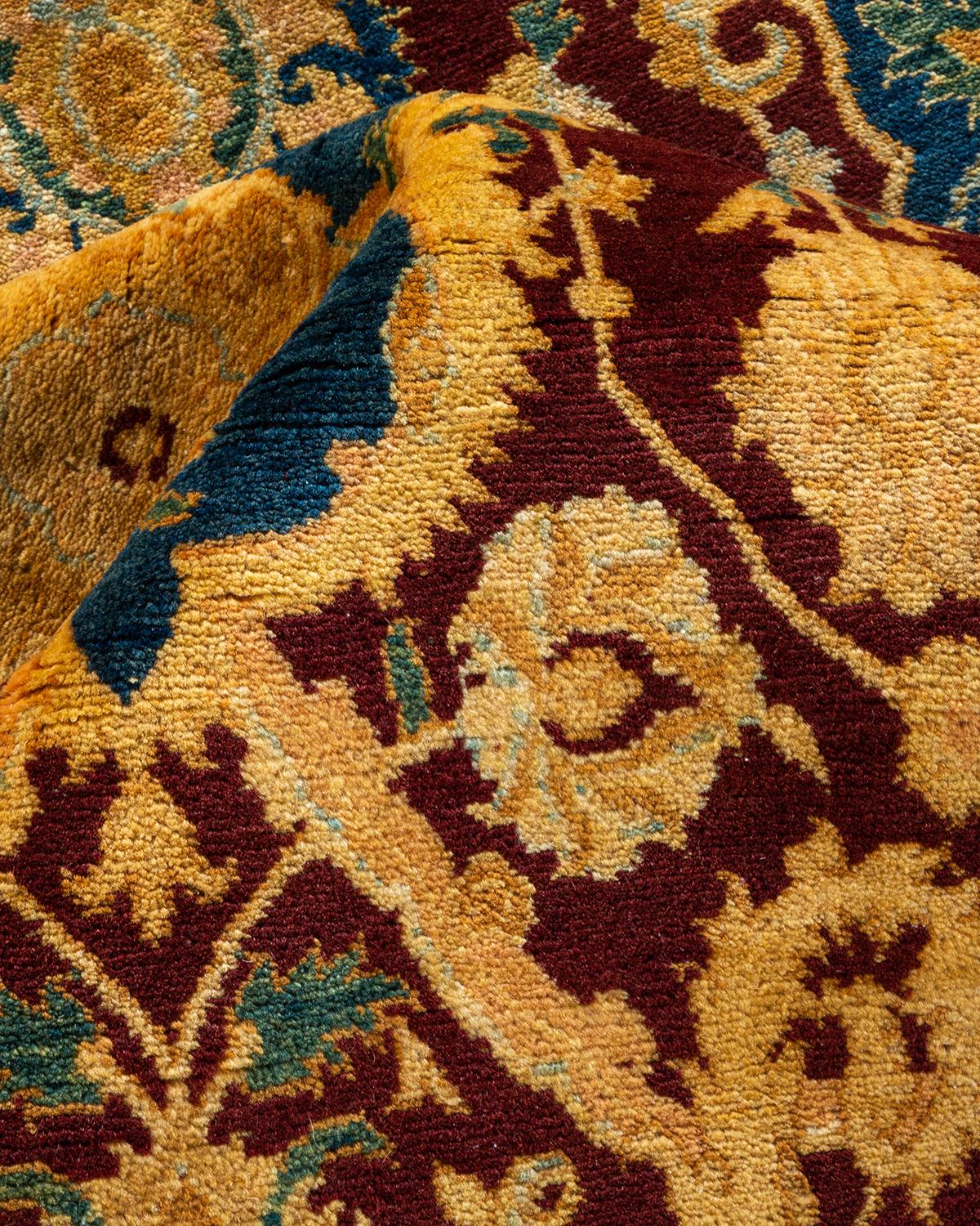 Tapis Oriental Mogul rouge noué à la main - Exemplaire unique en vente 1