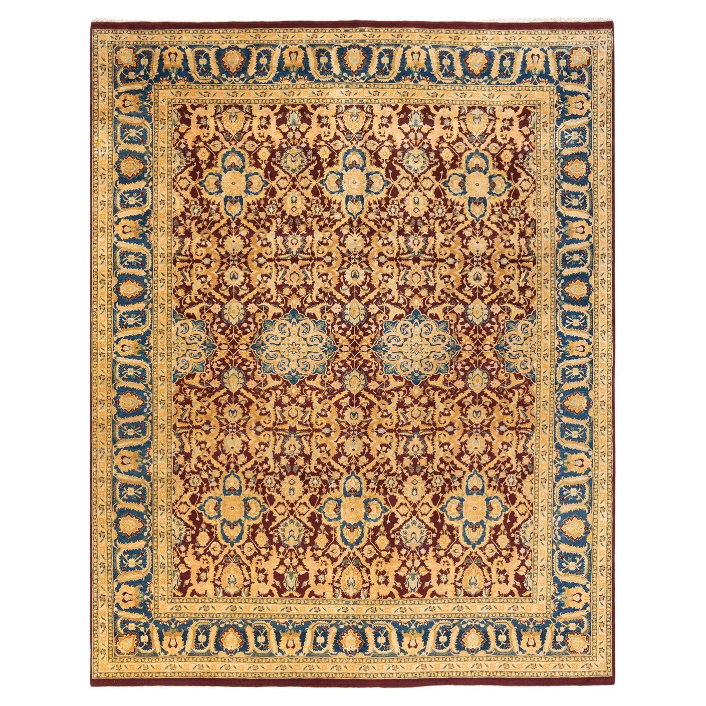Handgeknüpfter orientalischer Mogul-Roter Teppich, Unikat, Unikat