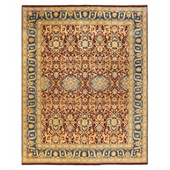 Handgeknüpfter orientalischer Mogul-Roter Teppich, Unikat, Unikat