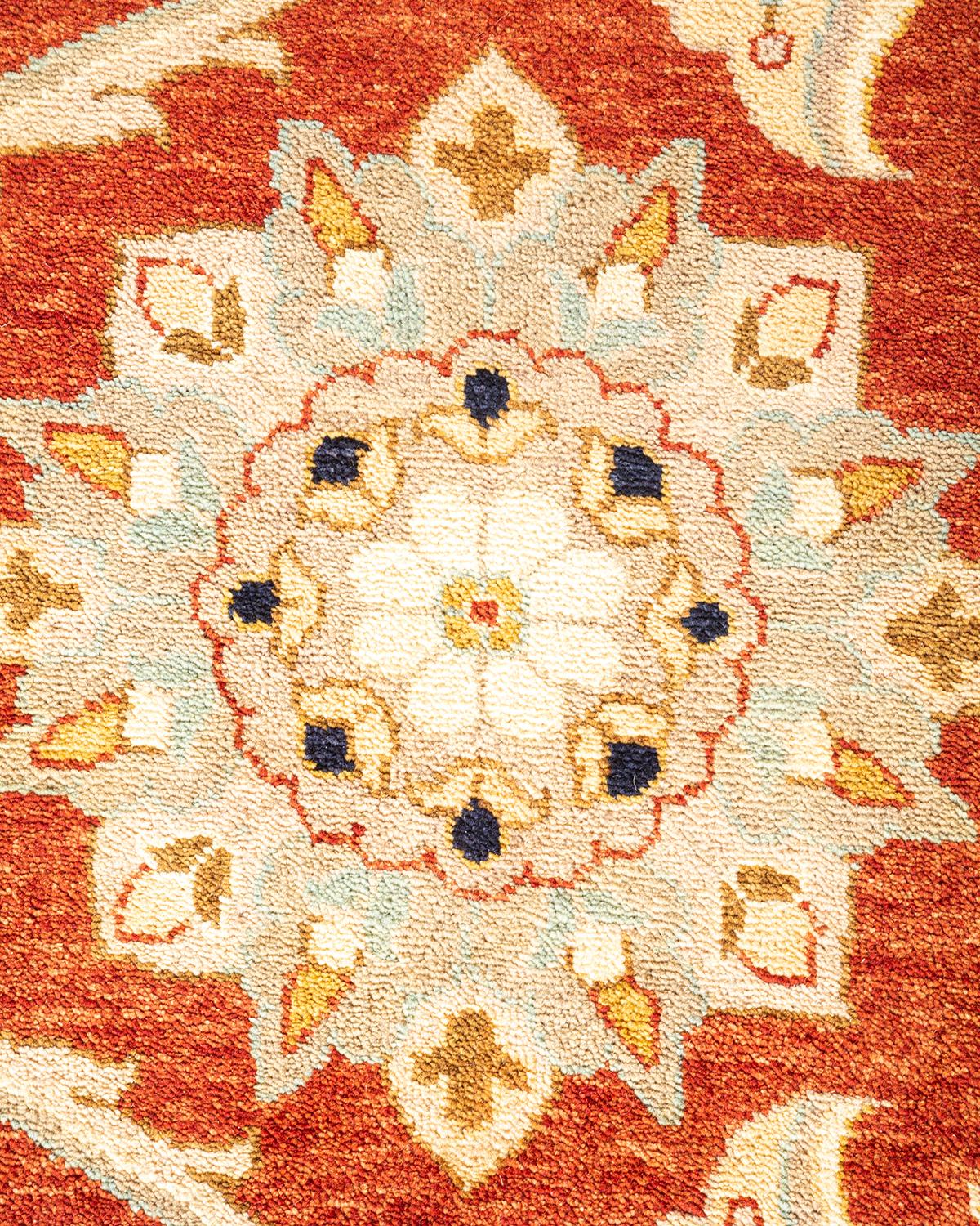 Handgeknüpfter orientalischer Mogul-Roter Teppich, Unikat, Unikat (Pakistanisch) im Angebot
