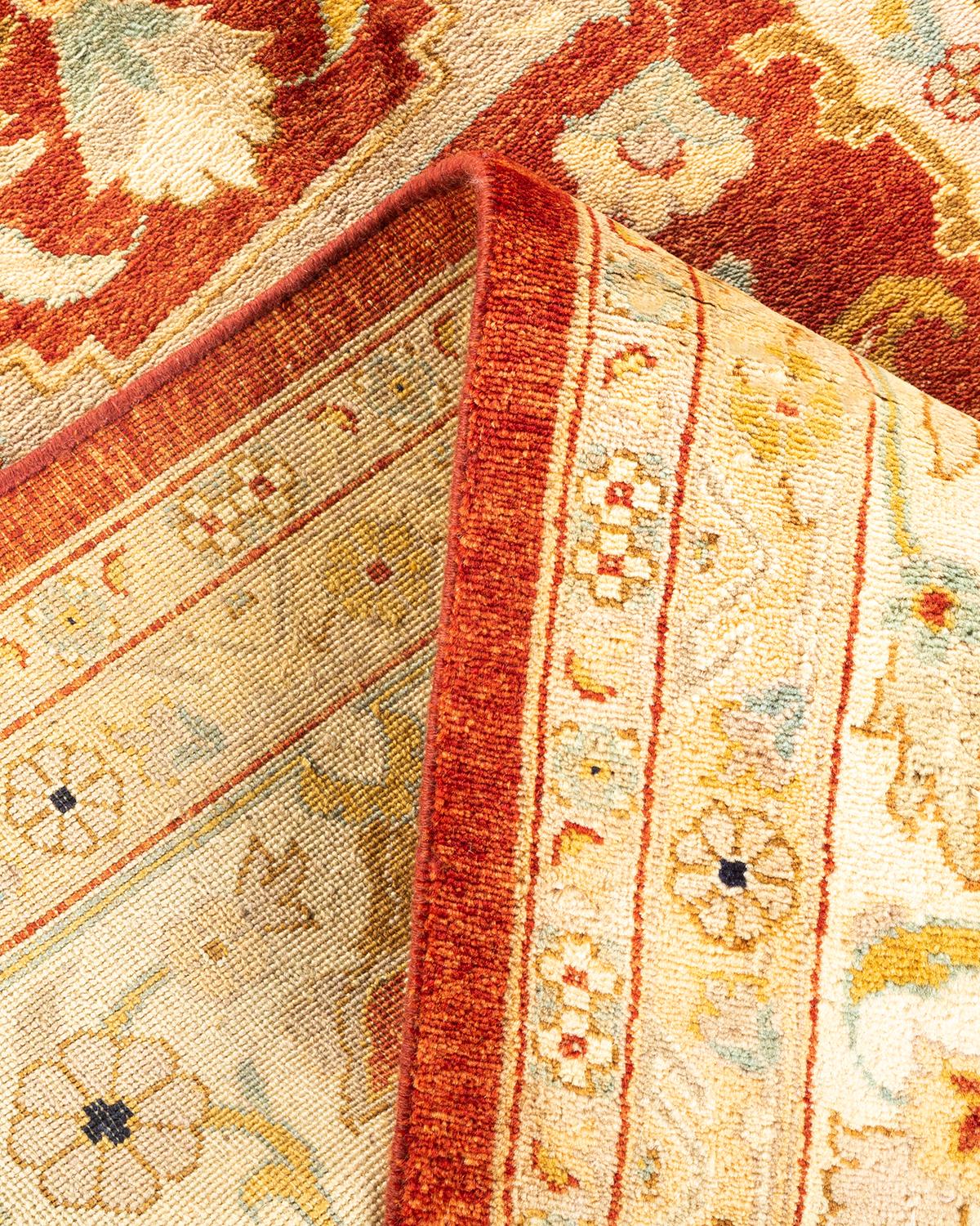 Handgeknüpfter orientalischer Mogul-Roter Teppich, Unikat, Unikat (Wolle) im Angebot
