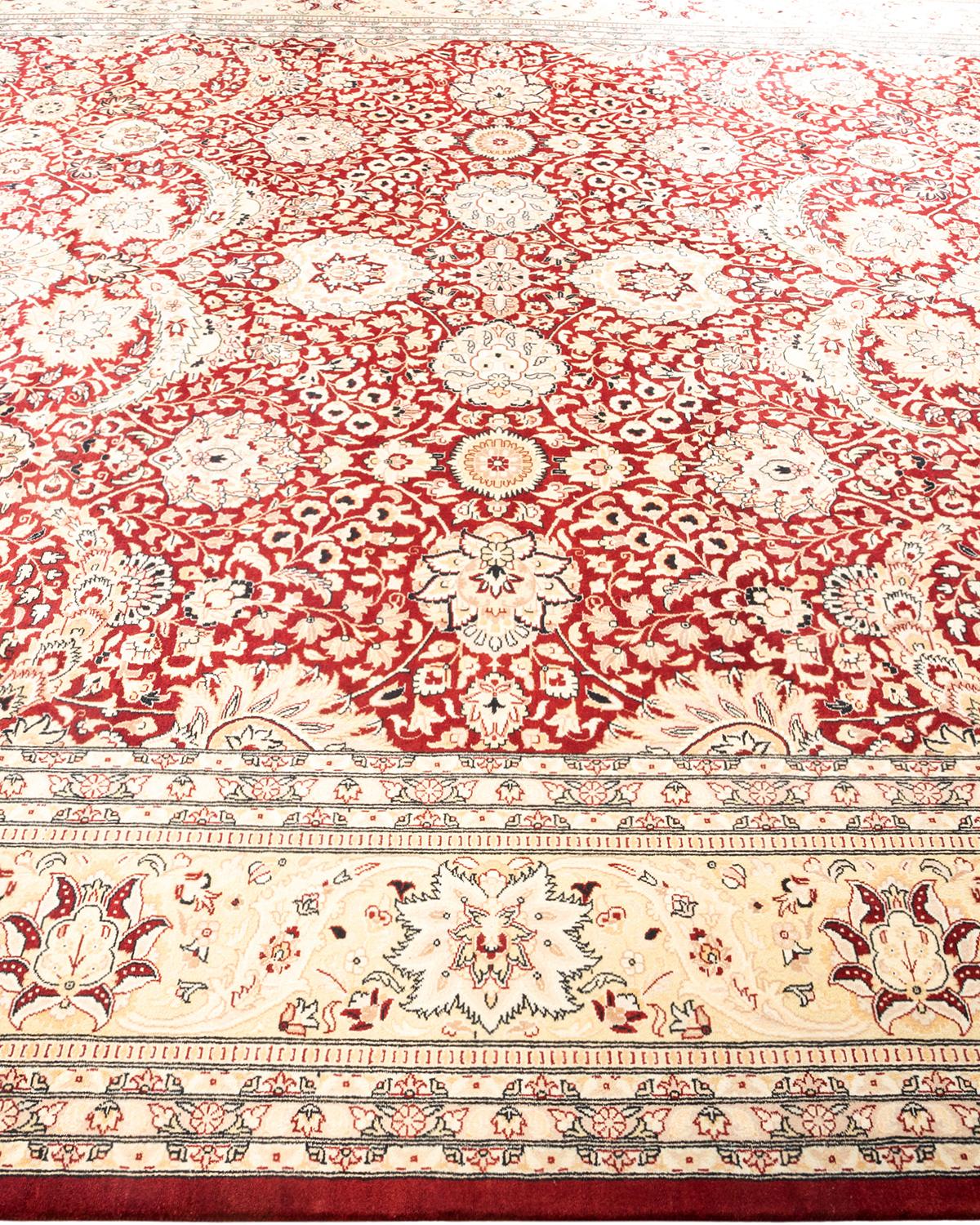 Tapis rouge moghol oriental noué à la main, unique en son genre Neuf - En vente à Norwalk, CT