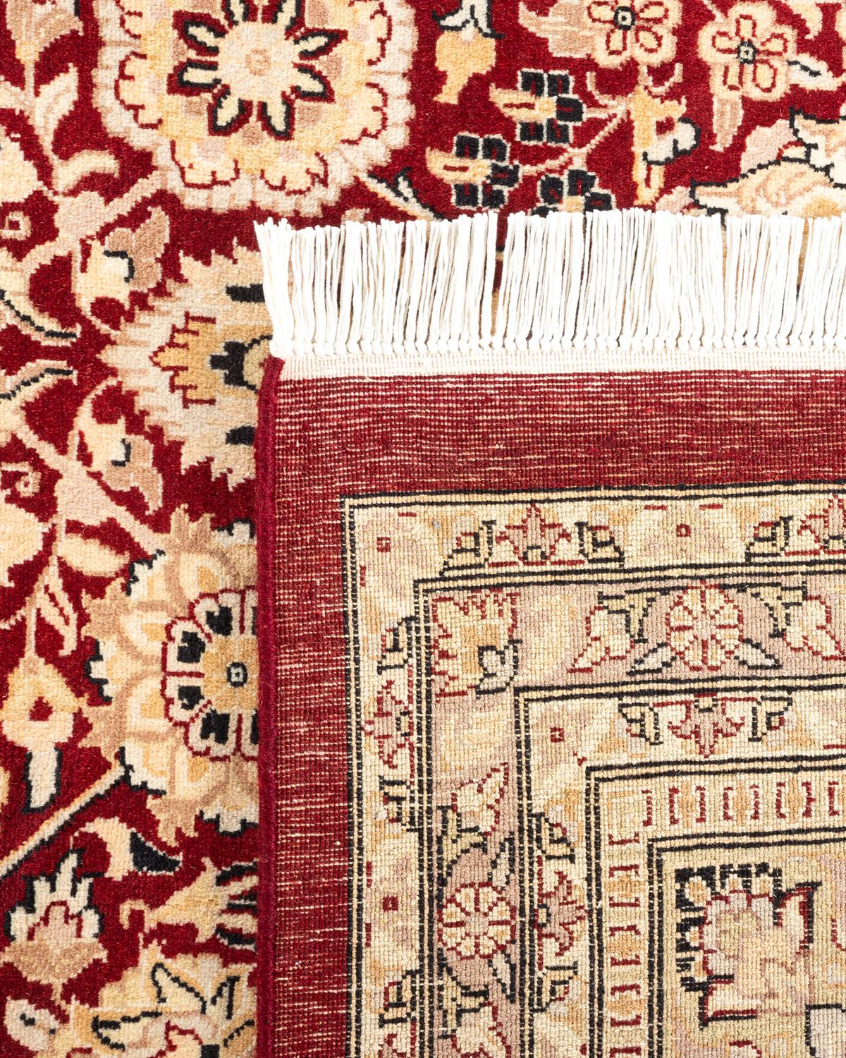 XXIe siècle et contemporain Tapis rouge moghol oriental noué à la main, unique en son genre en vente