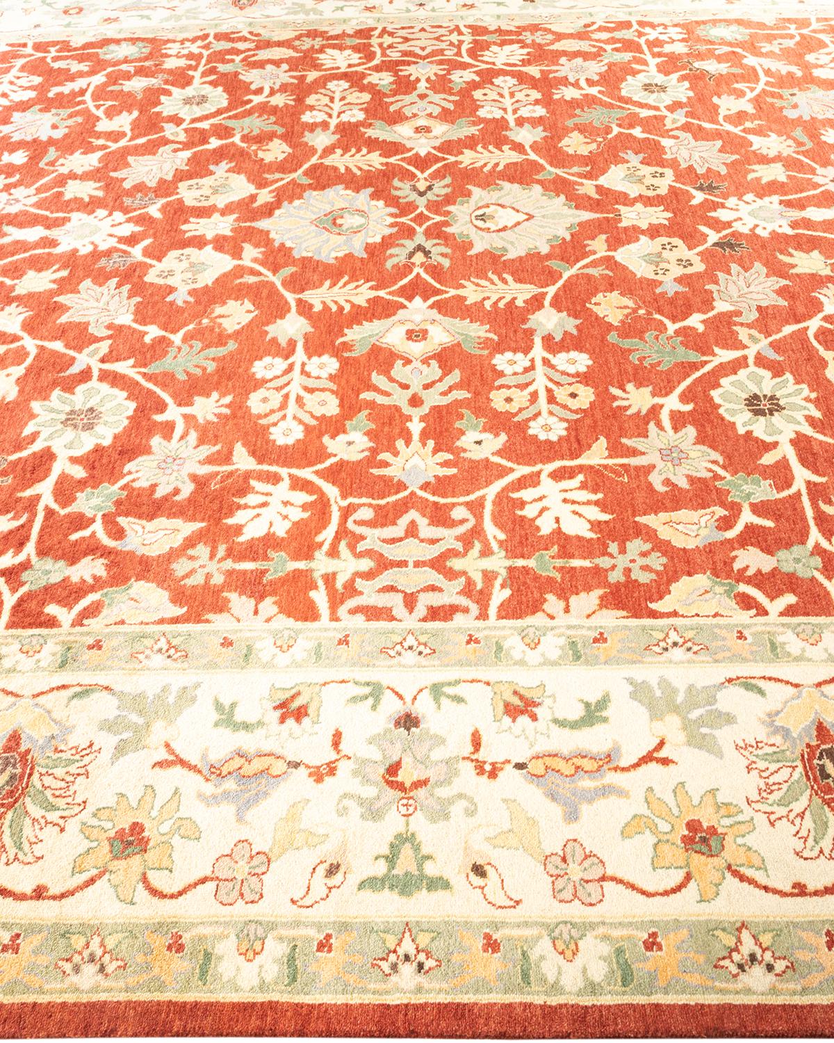 One-Of-A-Kind Hand Knotted Oriental Mogul Red Area Rug In New Condition For Sale In Norwalk, CT