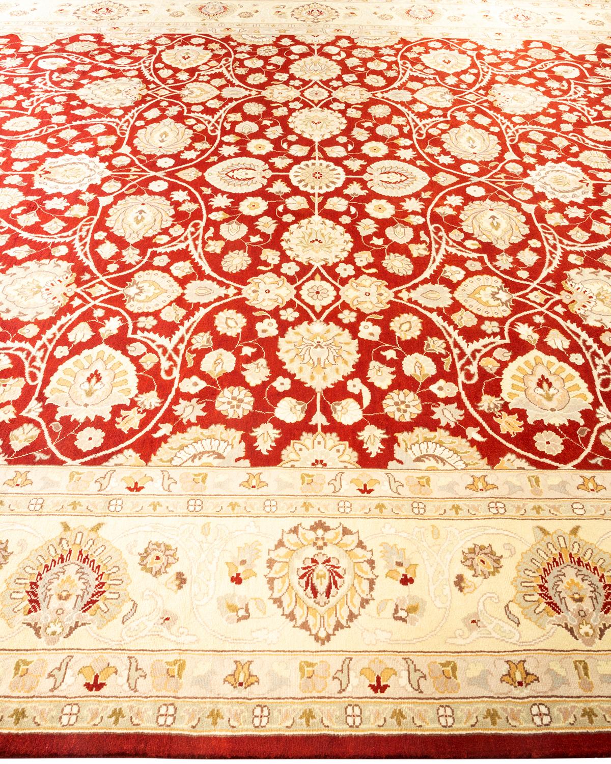 Tapis Oriental Mogul rouge noué à la main - Exemplaire unique Neuf - En vente à Norwalk, CT