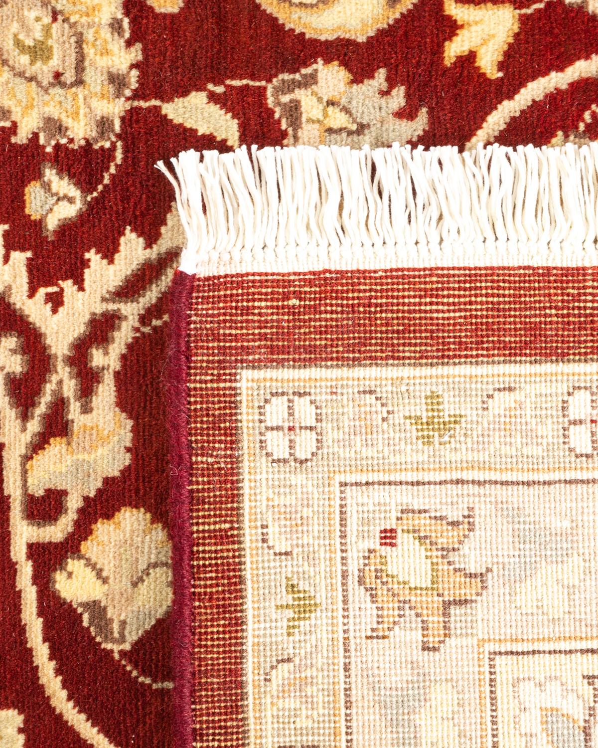 XXIe siècle et contemporain Tapis Oriental Mogul rouge noué à la main - Exemplaire unique en vente