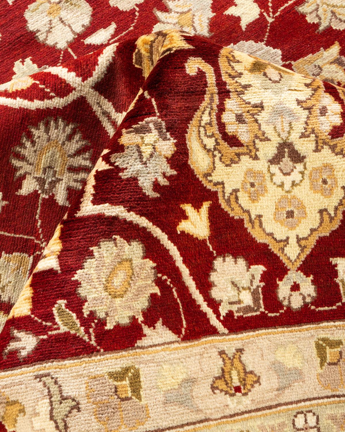 Tapis Oriental Mogul rouge noué à la main - Exemplaire unique en vente 1