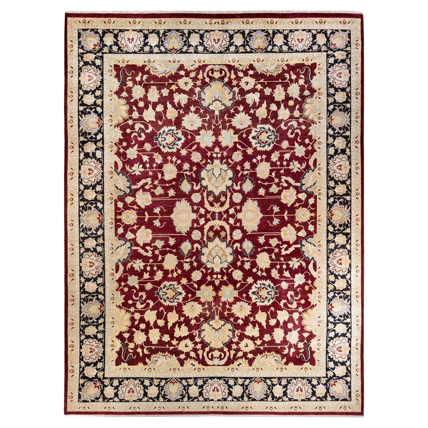 One-of-a-kind Hand Knotted Oriental Mogul Red Area Rug