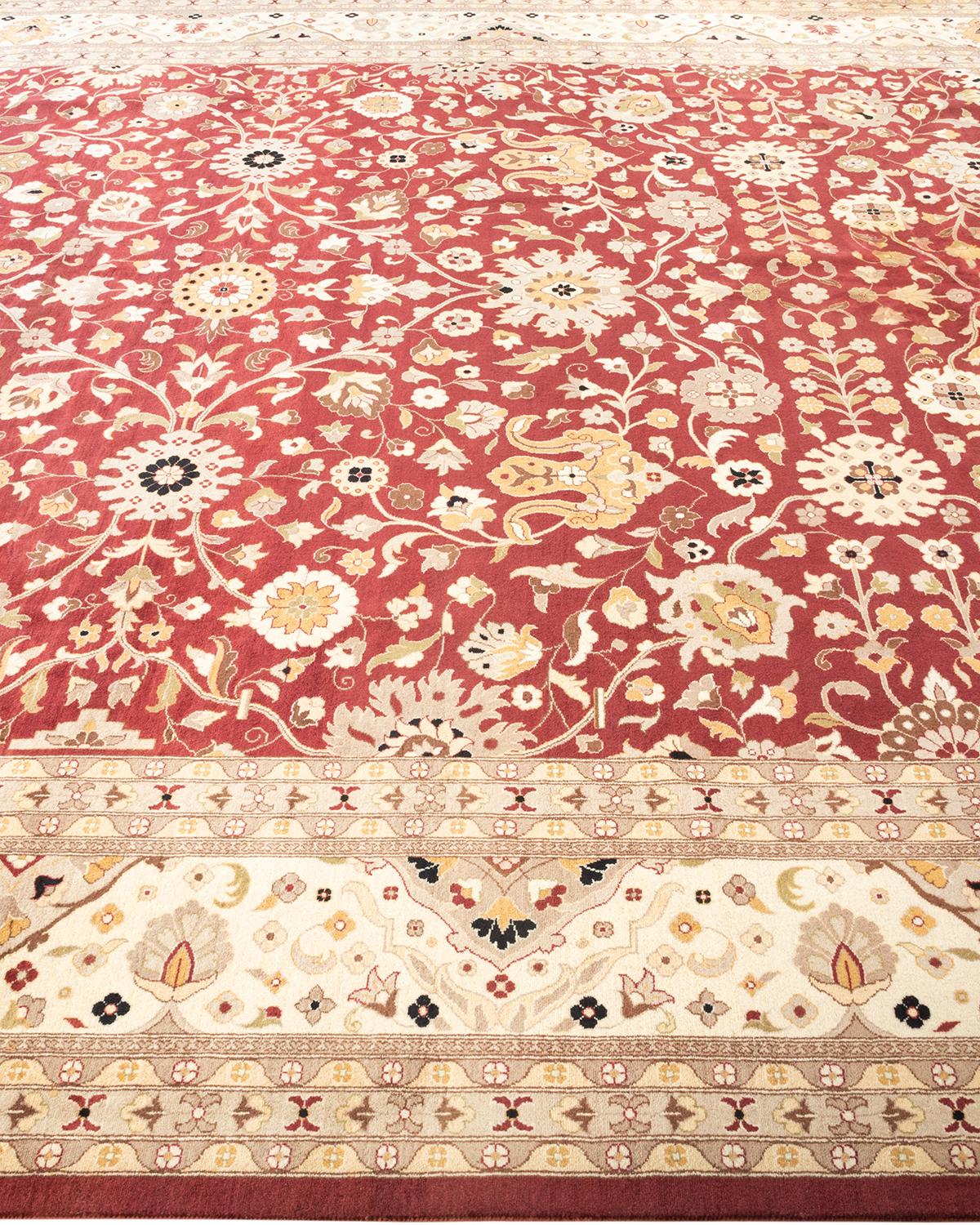 Tapis Oriental Mogul rouge noué à la main - Exemplaire unique Neuf - En vente à Norwalk, CT
