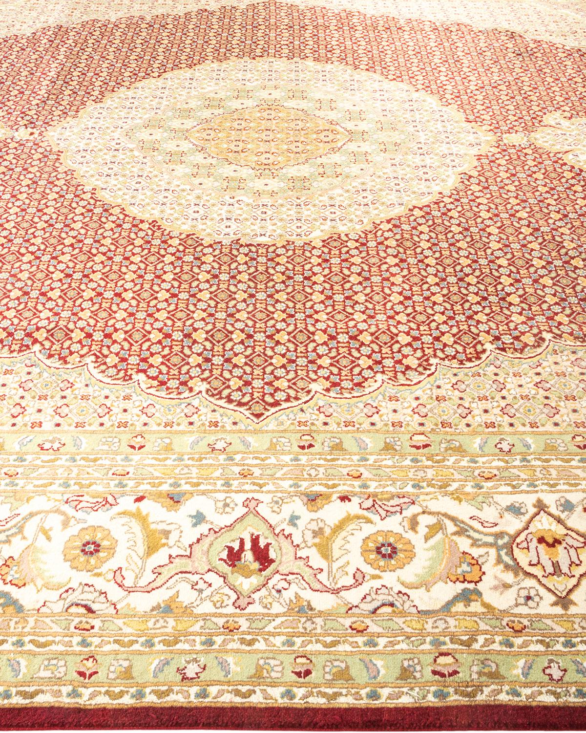 Tapis rouge moghol oriental noué à la main, unique en son genre Neuf - En vente à Norwalk, CT