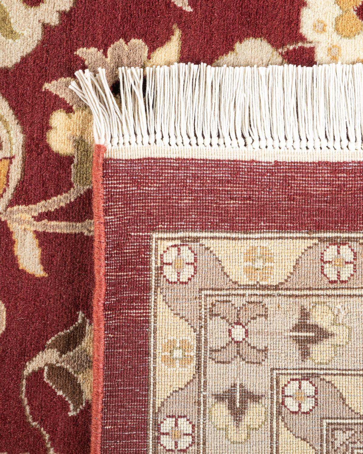 XXIe siècle et contemporain Tapis Oriental Mogul rouge noué à la main - Exemplaire unique en vente