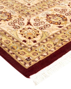 Handgeknüpfter orientalischer Mogul-Roter Teppich, Unikat