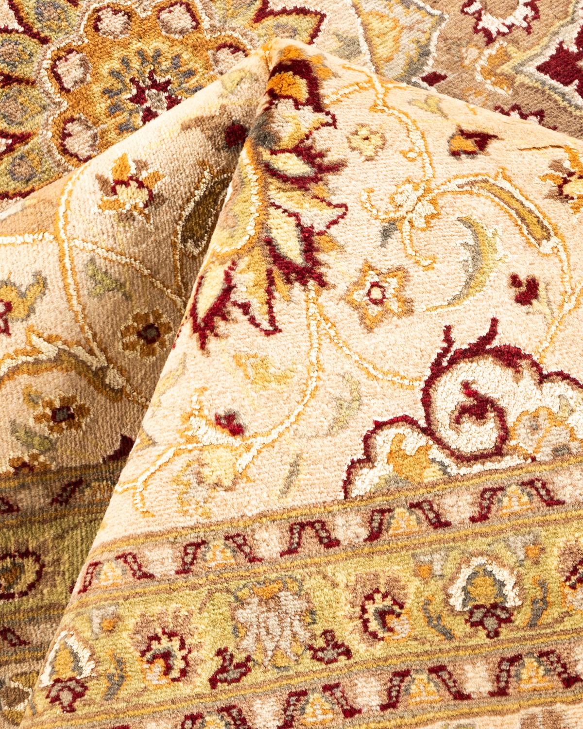 Tapis rouge oriental Mogul noué à la main unique, unique en son genre en vente 1