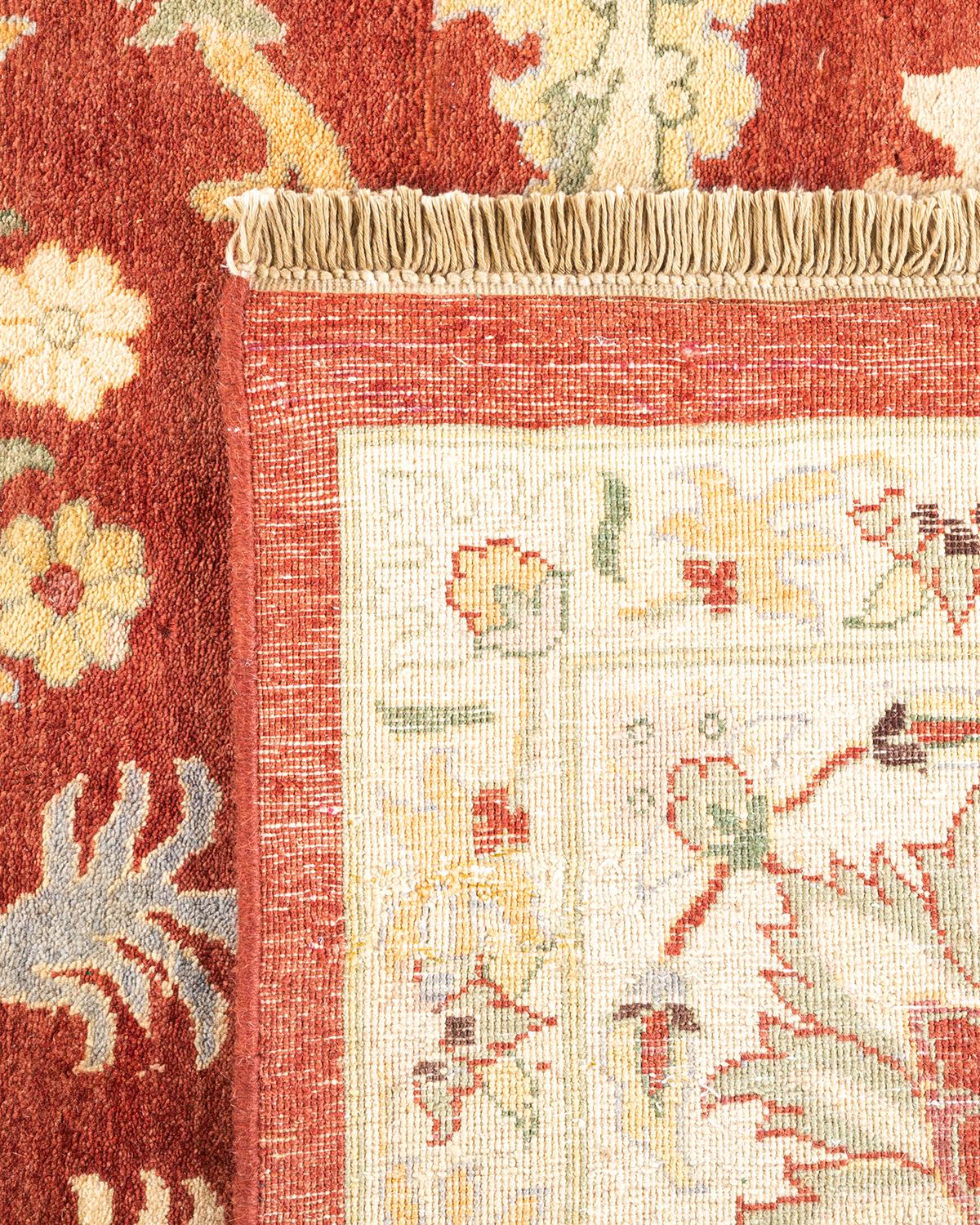 Handgeknüpfter orientalischer Mogul-Roter Teppich, Unikat, Unikat (21. Jahrhundert und zeitgenössisch) im Angebot