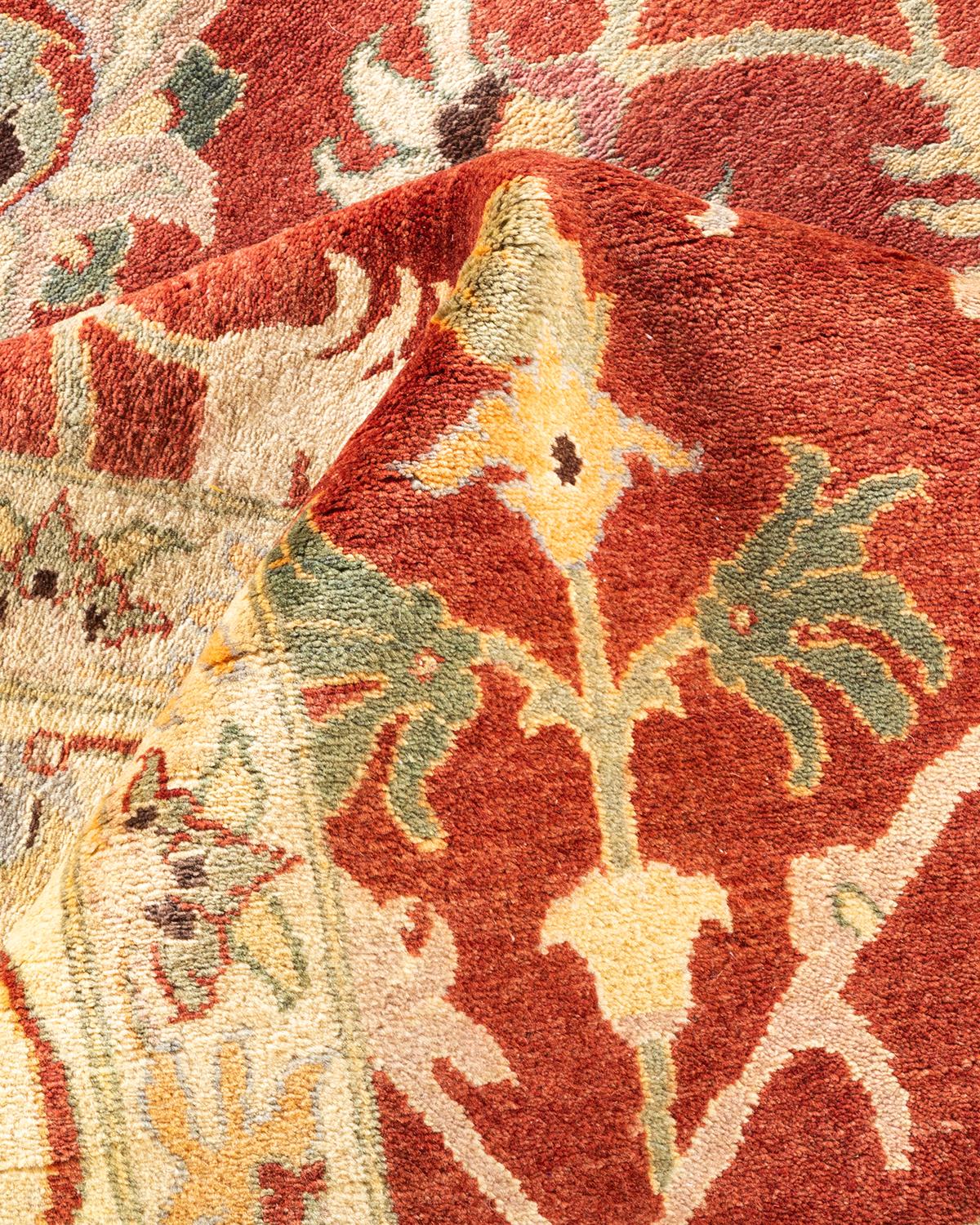 Handgeknüpfter orientalischer Mogul-Roter Teppich, Unikat, Unikat im Angebot 1