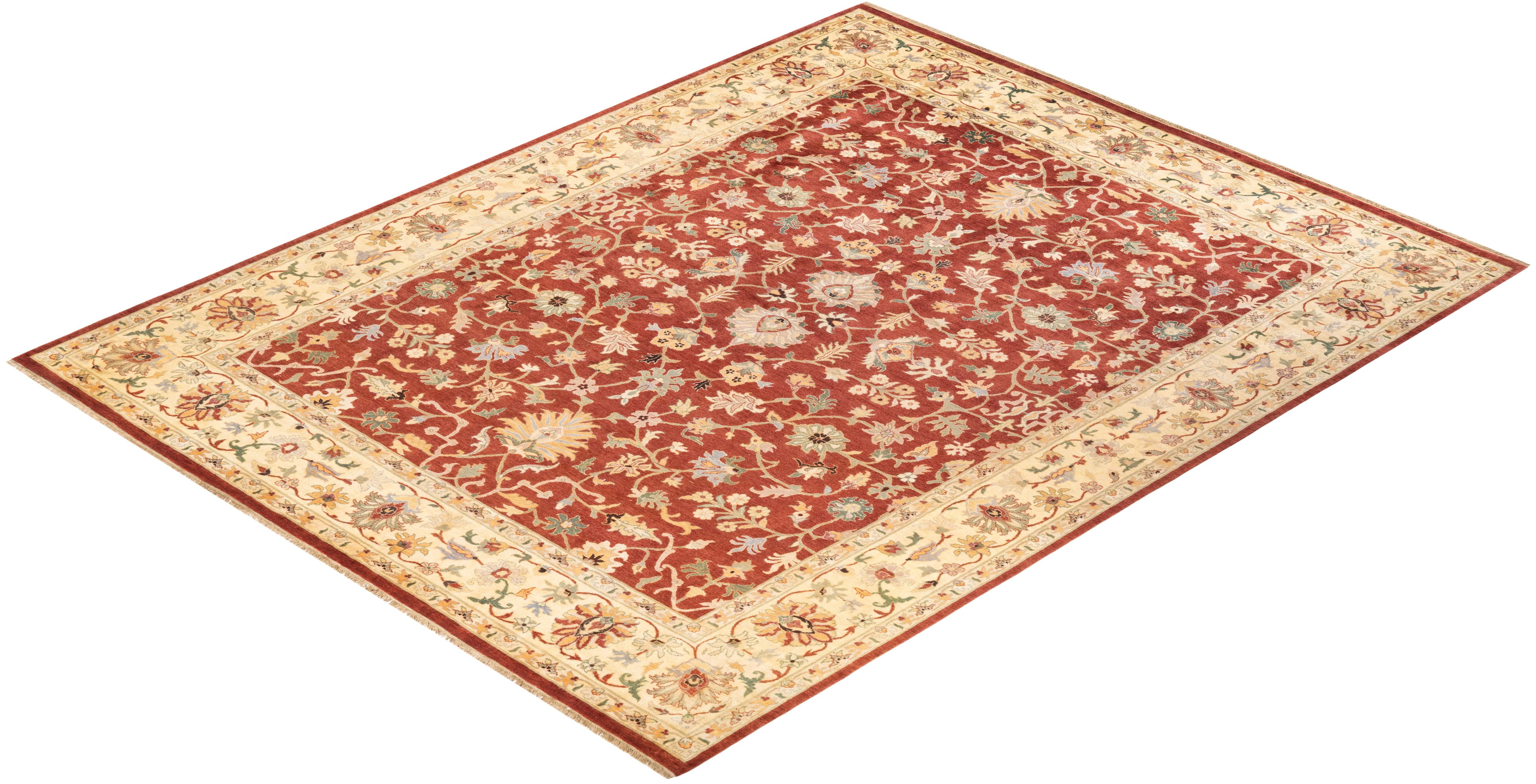 Handgeknüpfter orientalischer Mogul-Roter Teppich, Unikat, Unikat im Angebot 2