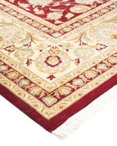 Handgeknüpfter orientalischer Mogul-Roter Teppich, Unikat, Unikat