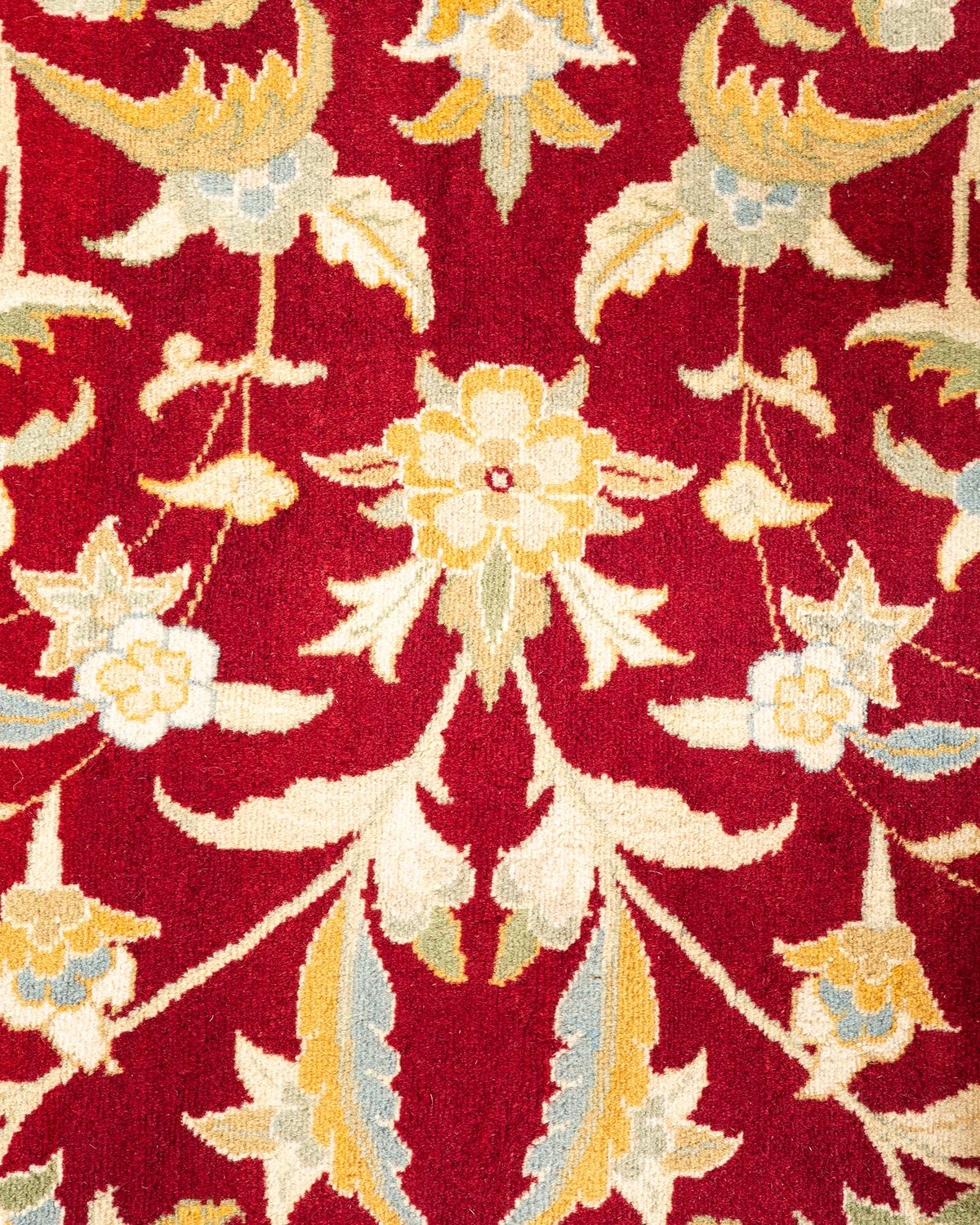 Handgeknüpfter orientalischer Mogul-Roter Teppich, Unikat, Unikat (Pakistanisch) im Angebot