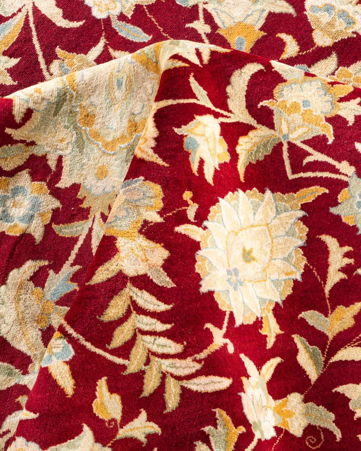 Handgeknüpfter orientalischer Mogul-Roter Teppich, Unikat, Unikat im Angebot 1