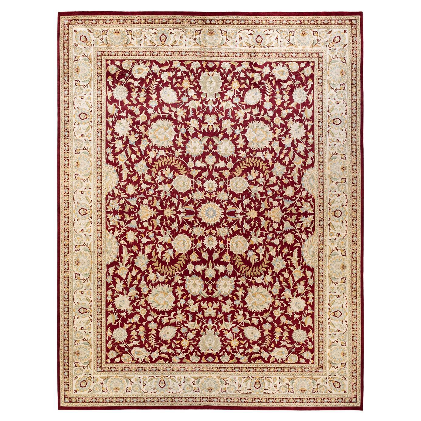 Tapis Oriental Mogul rouge noué à la main - Exemplaire unique