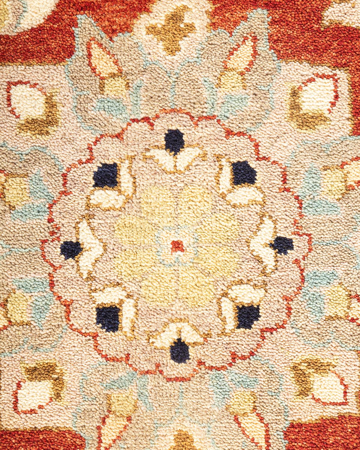 Handgeknüpfter orientalischer Mogul-Roter Teppich, Unikat, Unikat (Pakistanisch) im Angebot