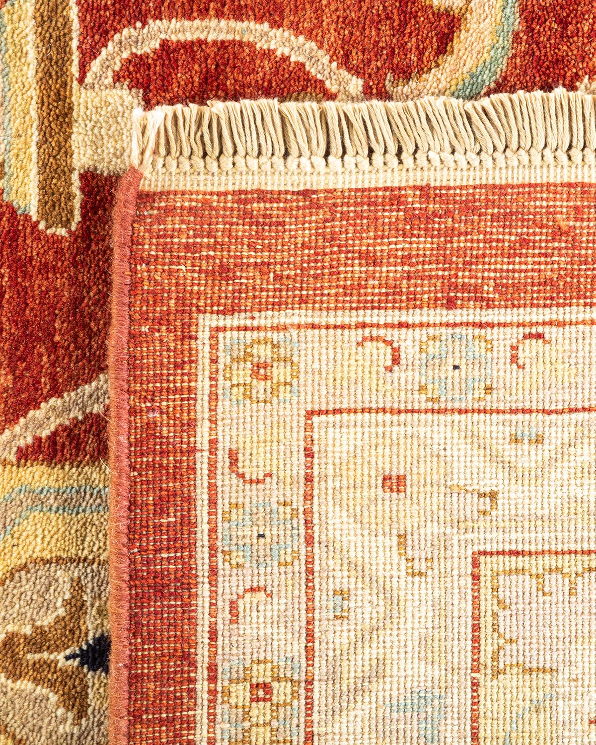 Handgeknüpfter orientalischer Mogul-Roter Teppich, Unikat, Unikat (21. Jahrhundert und zeitgenössisch) im Angebot