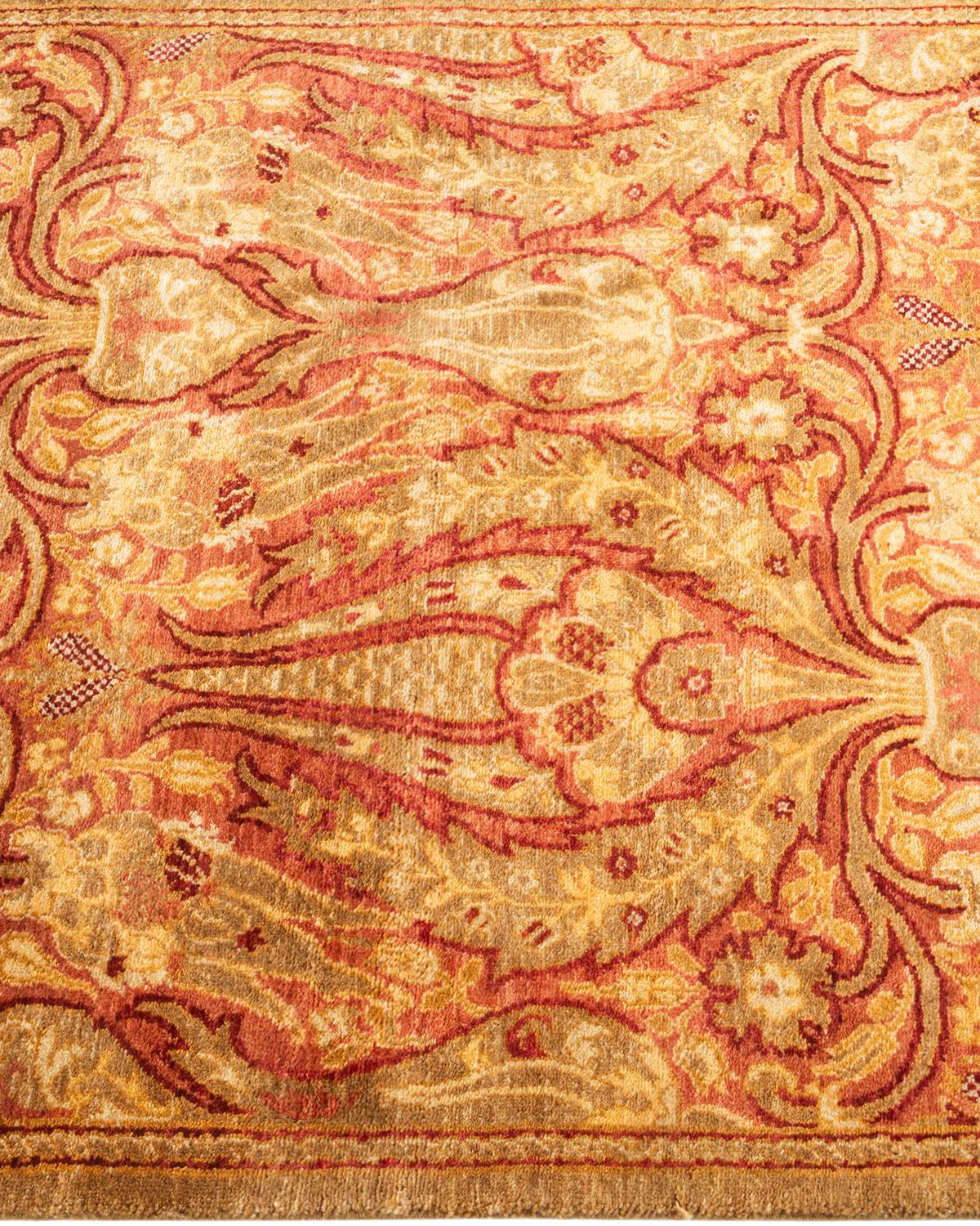 One-of-a-Kind Hand Knotted Oriental Mogul Yellow Area Rug In New Condition For Sale In Norwalk, CT
