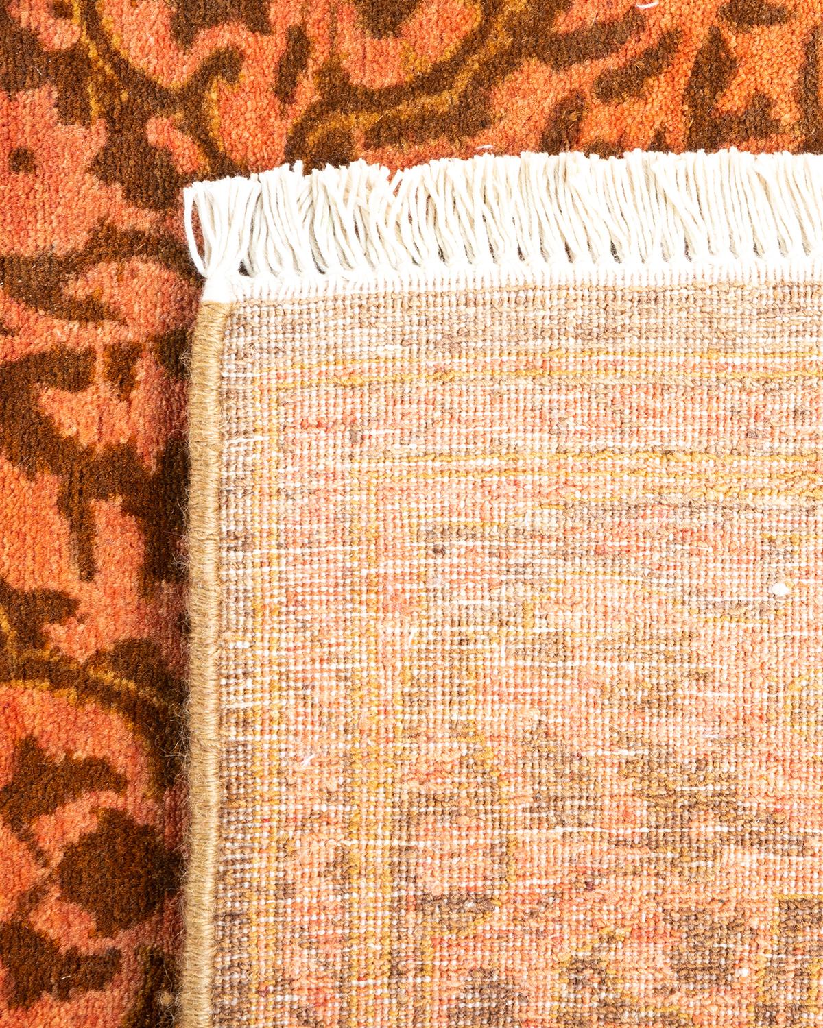 XXIe siècle et contemporain Tapis unique Oriental Mogul jaune noué à la main, 2' 7