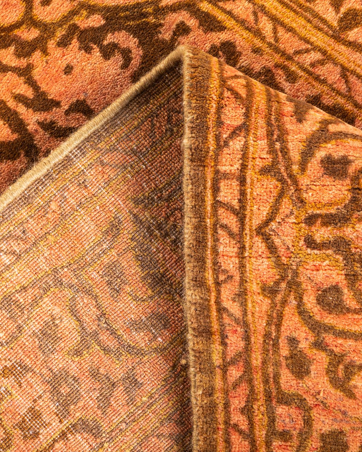 Laine Tapis unique Oriental Mogul jaune noué à la main, 2' 7