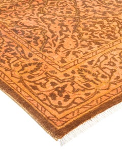 One-of-a-Kind Hand Knotted Oriental Mogul Yellow Area Rug
