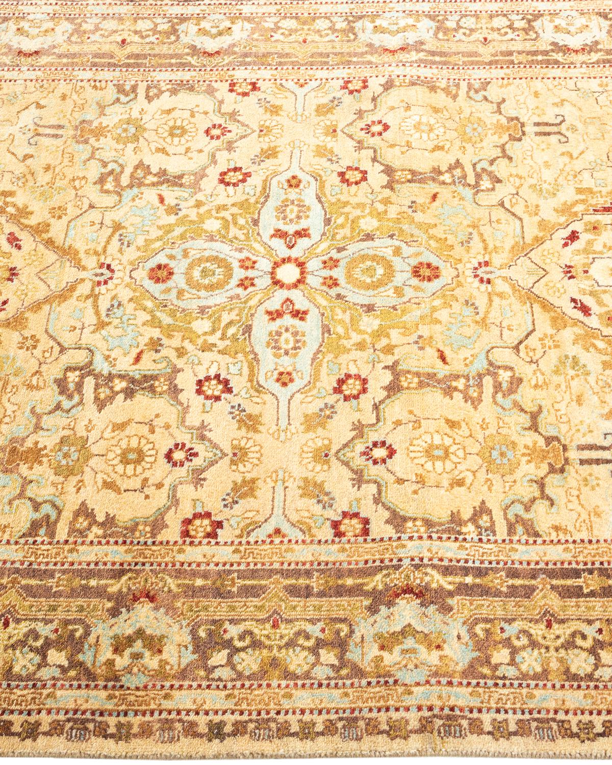 One-Of-A-Kind Hand Knotted Oriental Mogul Yellow Area Rug 3' 2