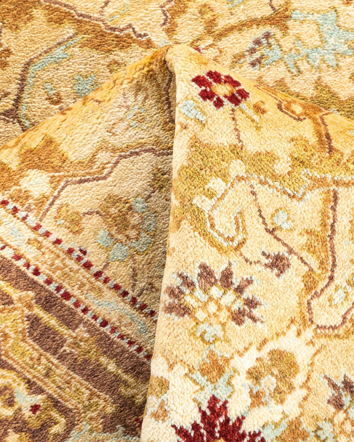 Tappeto Oriental Mogul Yellow, unico nel suo genere, annodato a mano, 3' 2