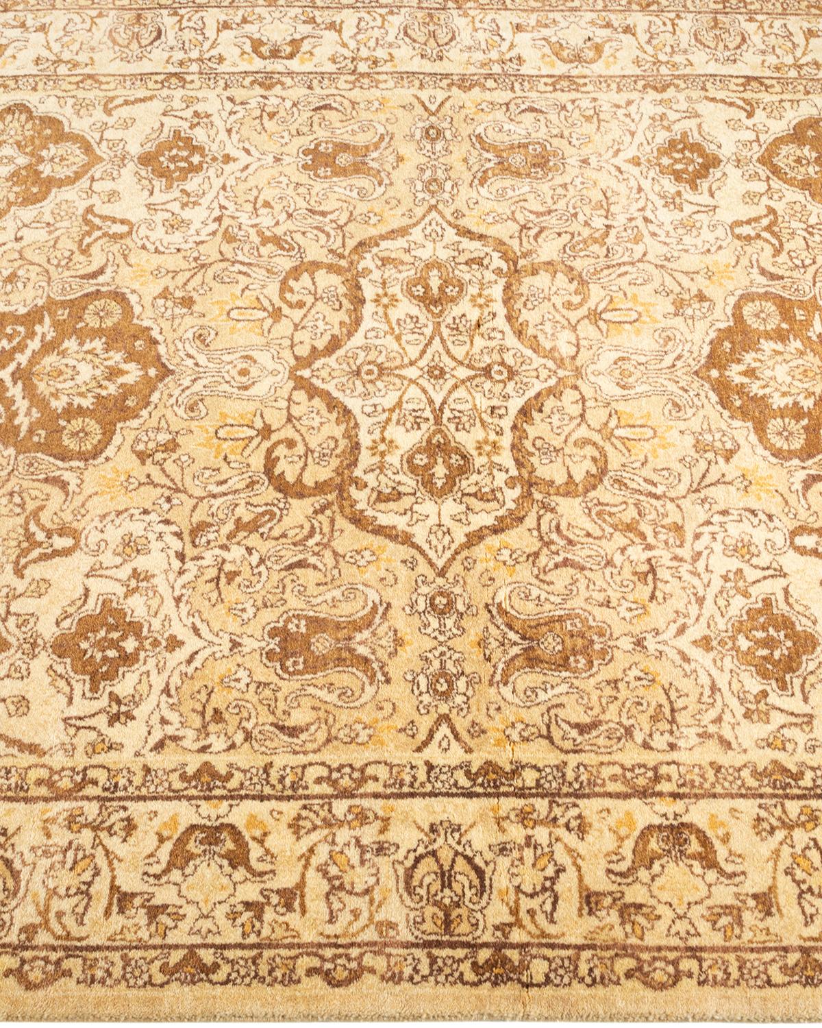 Tapis Oriental Mogul jaune noué à la main, unique en son genre Neuf - En vente à Norwalk, CT