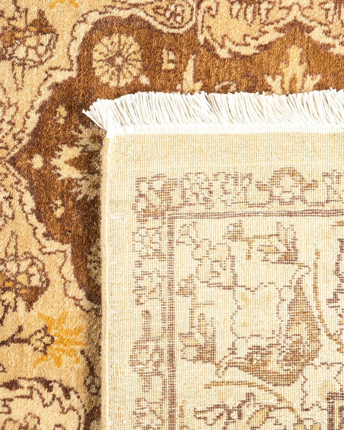 XXIe siècle et contemporain Tapis Oriental Mogul jaune noué à la main, unique en son genre en vente