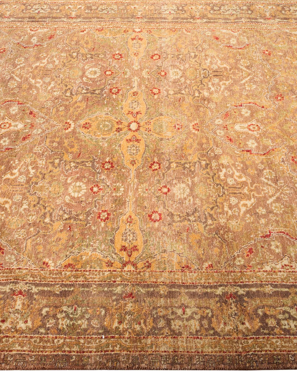 Tapis unique Oriental Mogul jaune noué à la main, unique en son genre Neuf - En vente à Norwalk, CT