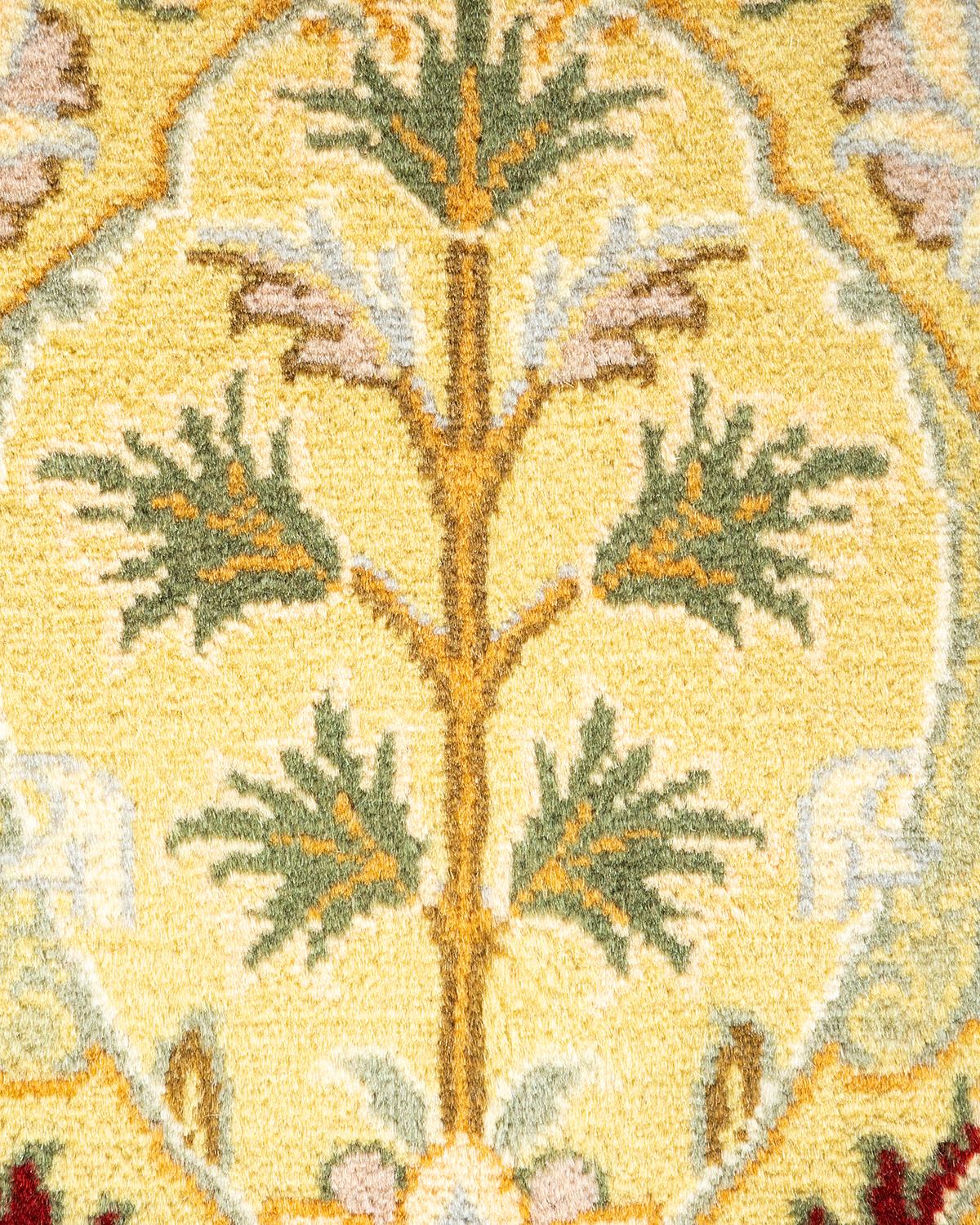 Tapis Oriental Mogul jaune noué à la main, unique en son genre Neuf - En vente à Norwalk, CT