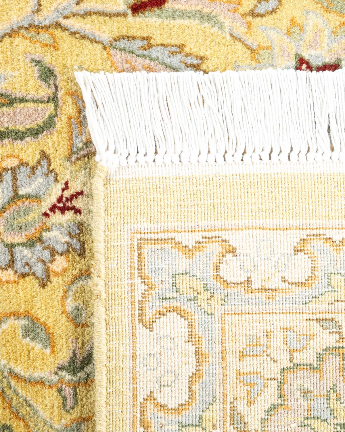 XXIe siècle et contemporain Tapis Oriental Mogul jaune noué à la main, unique en son genre en vente