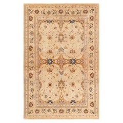 One-Of-A-Kind Hand Knotted Oriental Mogul Yellow Area Rug