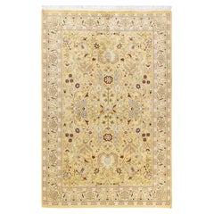 One-of-a-kind Hand Knotted Oriental Mogul Yellow Area Rug