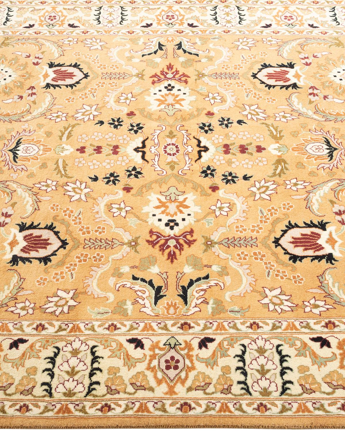 Tapis Oriental Mogul jaune noué à la main, unique en son genre Neuf - En vente à Norwalk, CT