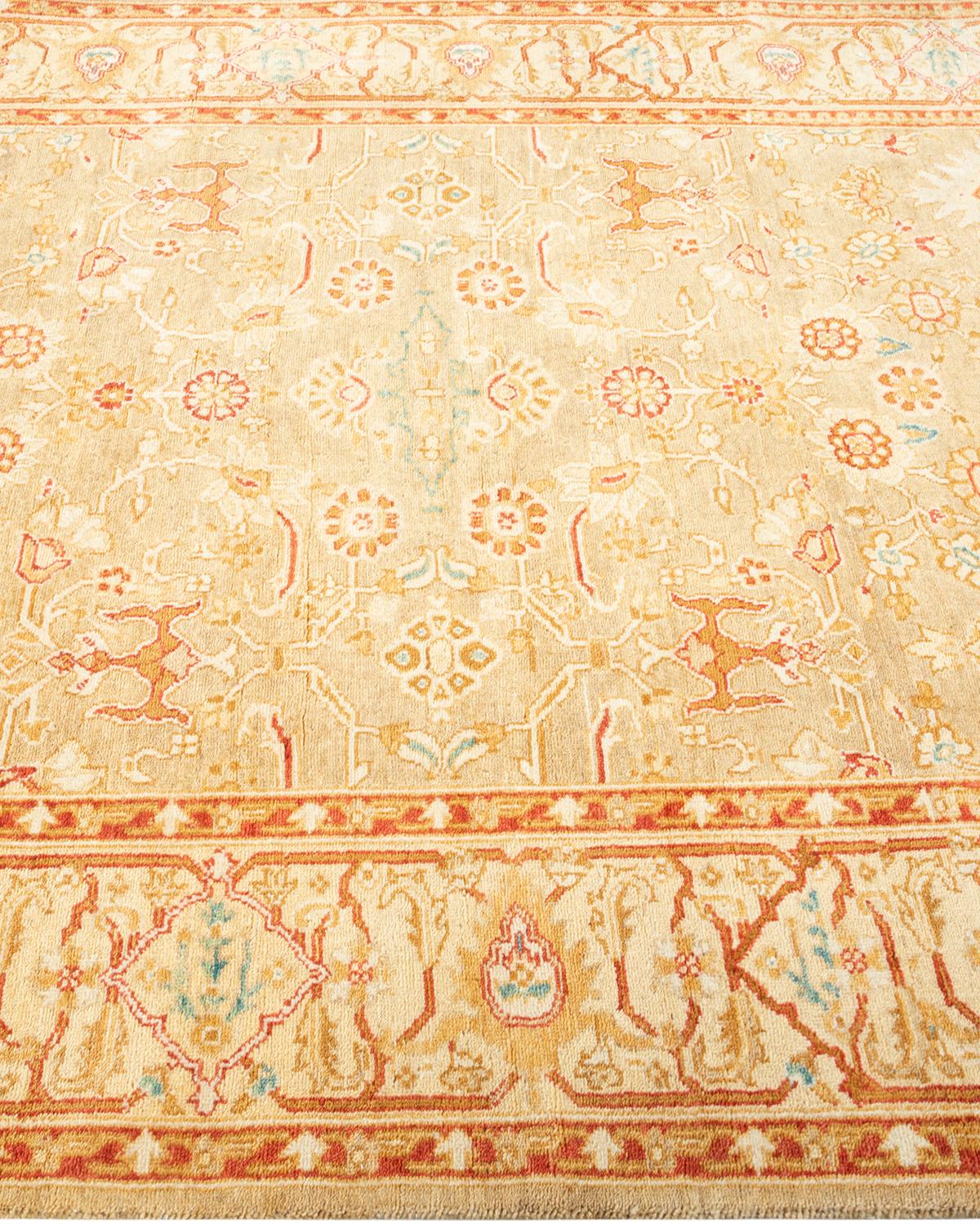 Tapis Oriental Mogul jaune noué à la main, unique en son genre Neuf - En vente à Norwalk, CT