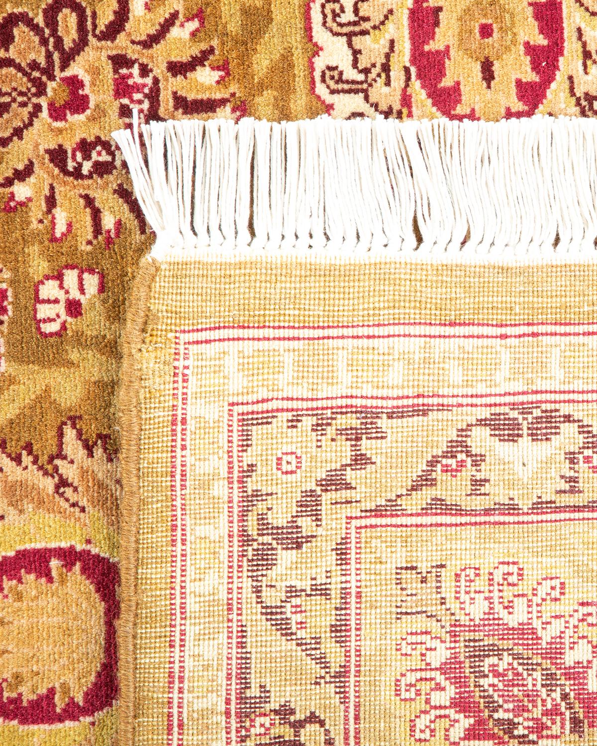 XXIe siècle et contemporain Tapis Oriental Mogul jaune noué à la main, unique en son genre en vente
