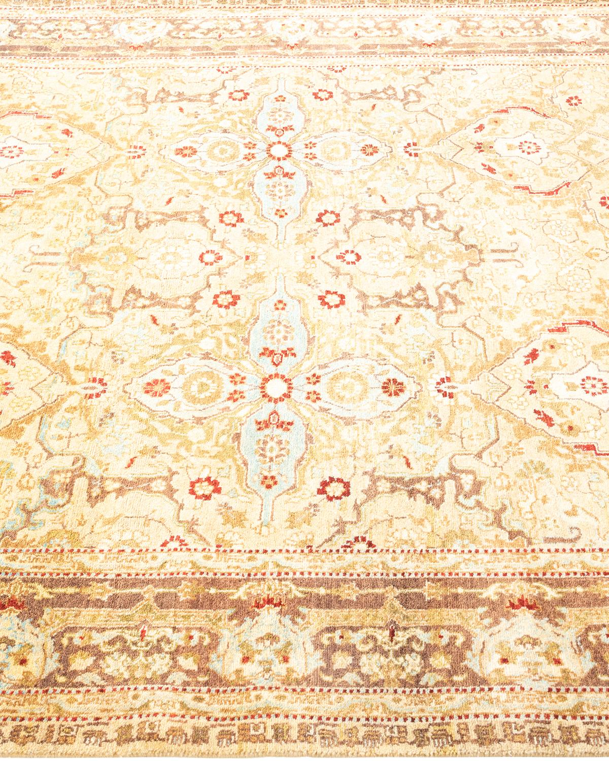 Tapis Oriental Mogul jaune noué à la main, unique en son genre Neuf - En vente à Norwalk, CT