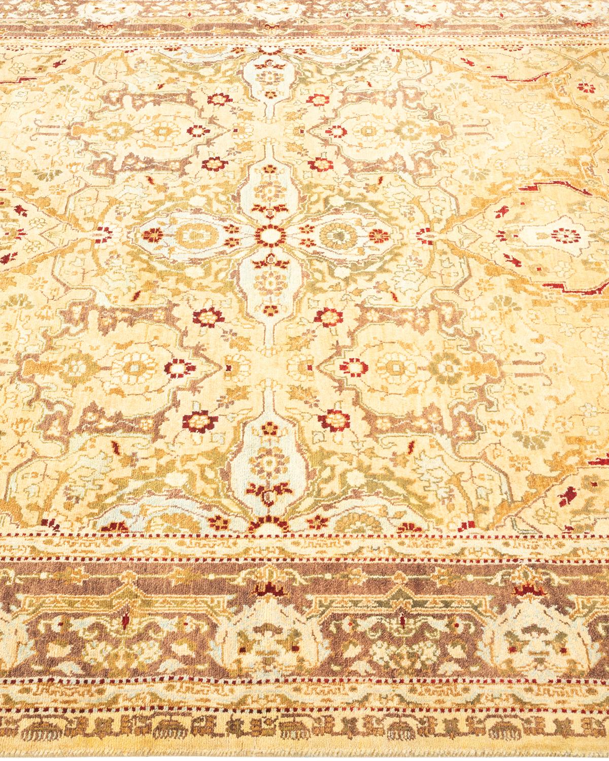 Tapis Oriental Mogul jaune noué à la main, unique en son genre Neuf - En vente à Norwalk, CT