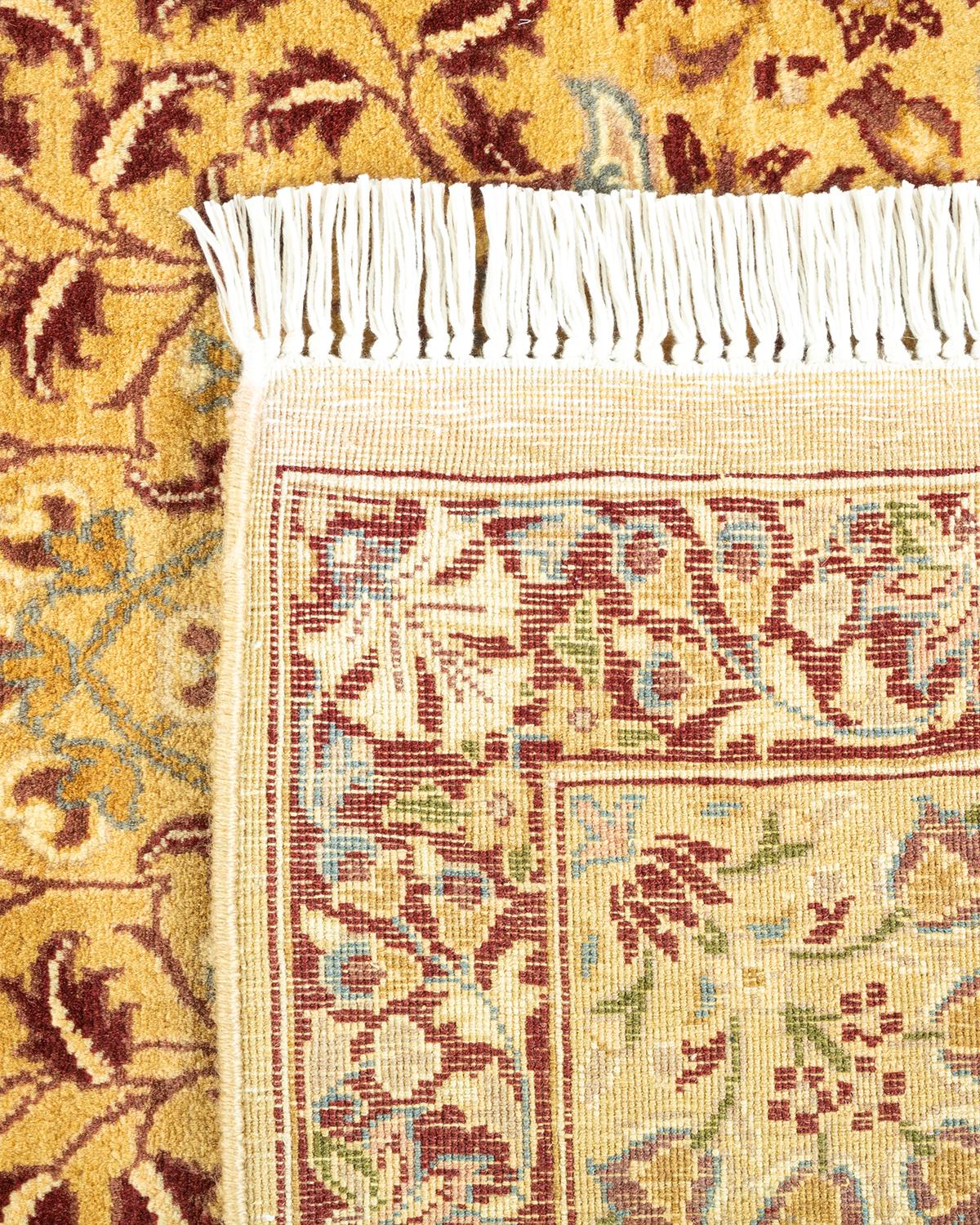 XXIe siècle et contemporain Tapis Oriental Mogul jaune noué à la main, unique en son genre en vente